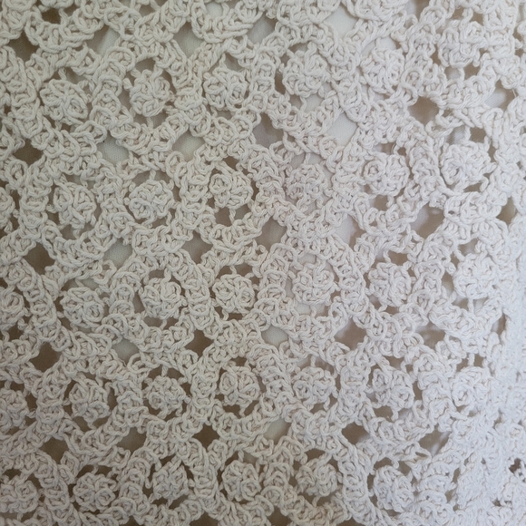 POL Cream Crochet Skirt With Fringe Resort Wear. One Size NWOT - Picture 5 of 7